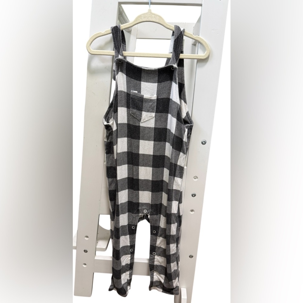 Angel Dear Gingham Black Bamboo Overalls Unisex Baby 18-24 Months